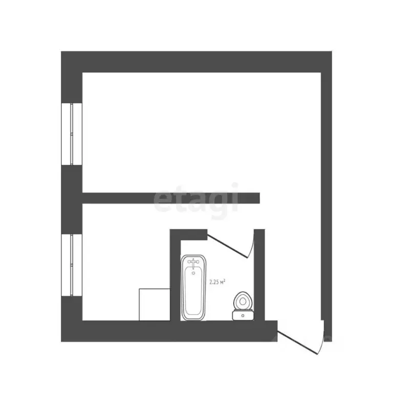 1-к кв. Кемеровская область, Юрга просп. Победы, 19 (30.5 м) - Фото 2