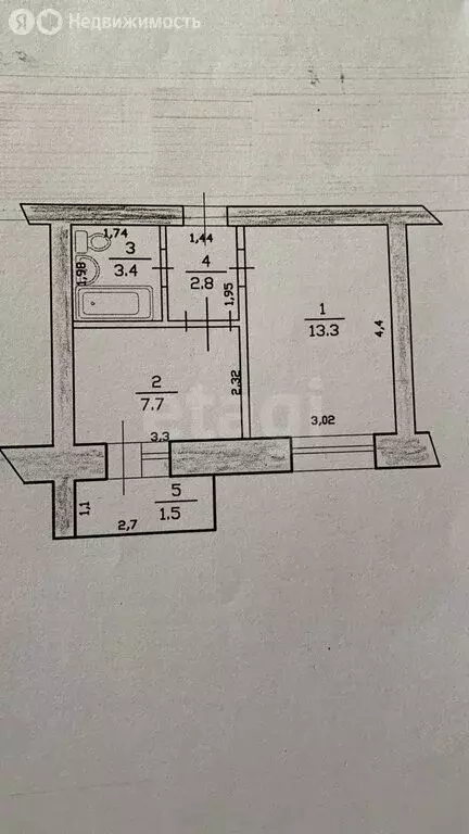 1-комнатная квартира: Казань, улица Железнодорожников, 15 (27.2 м) - Фото 0
