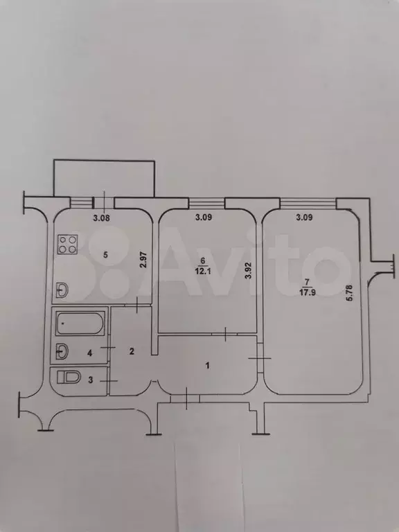 2-к. квартира, 54,5 м, 2/9 эт. - Фото 0