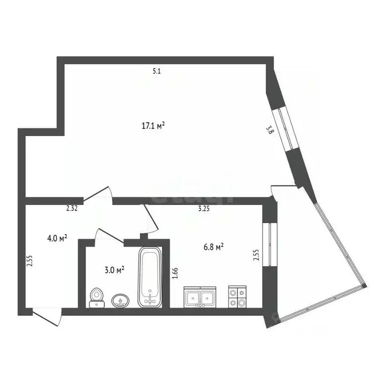 1-к кв. Архангельская область, Котлас ул. Кузнецова, 5Б (31.6 м) - Фото 2