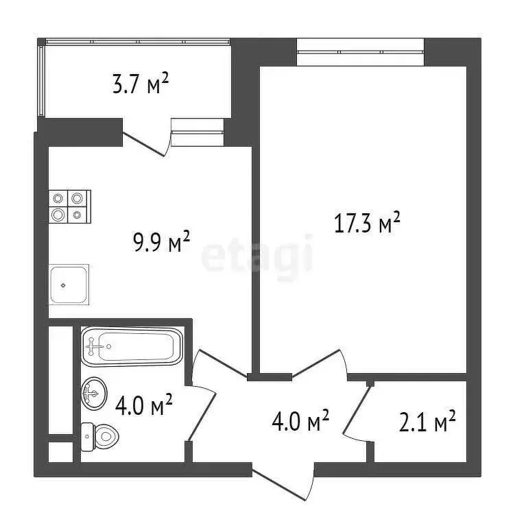 1-комнатная квартира: Обнинск, проспект Ленина, 219 (39.6 м) - Фото 0