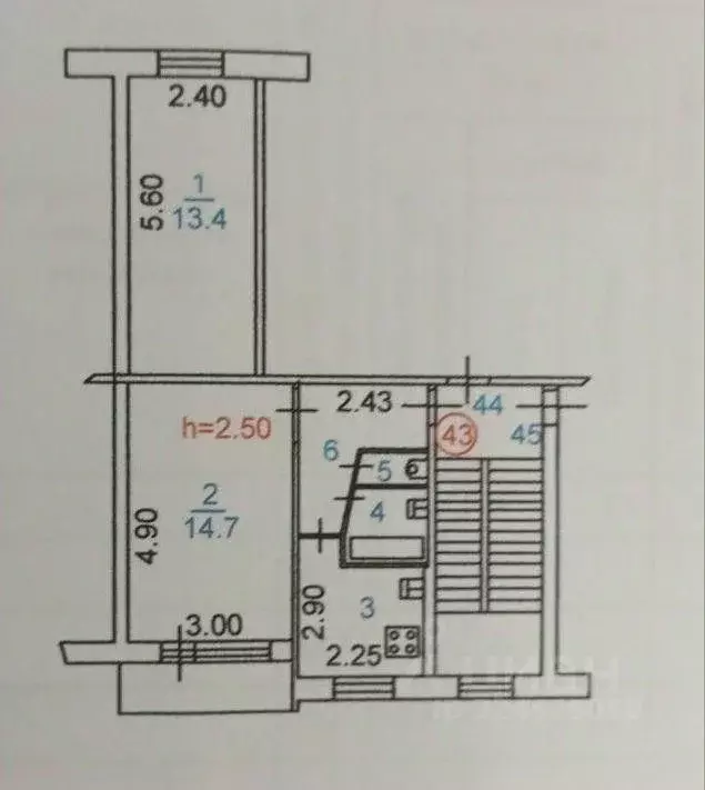 2-к кв. Иркутская область, Иркутск ул. Маршала Конева, 36 (41.0 м) - Фото 2