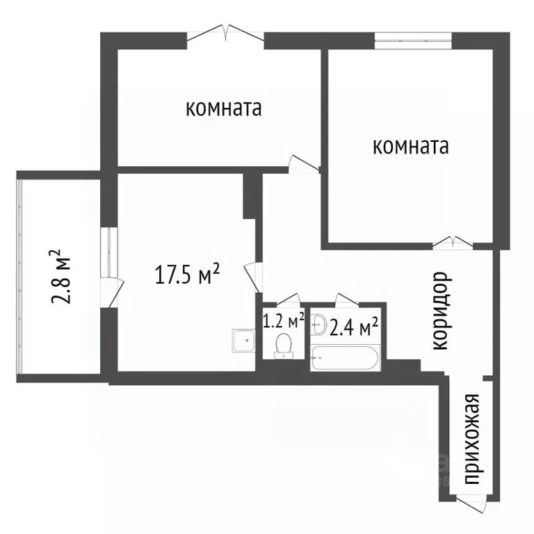 2-к кв. Красноярский край, Красноярск ул. Петра Подзолкова, 5В (65.0 ... - Фото 1