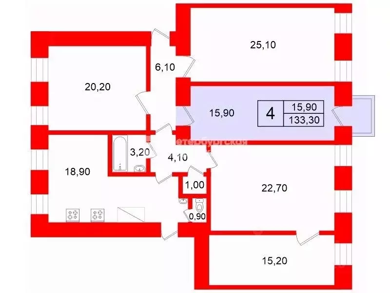 Комната Санкт-Петербург 6-я Красноармейская ул., 14 (15.9 м) - Фото 2
