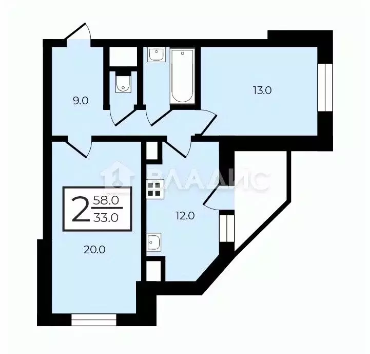 2-к кв. Москва Бескудниковский бул., 38к1 (58.0 м) - Фото 2