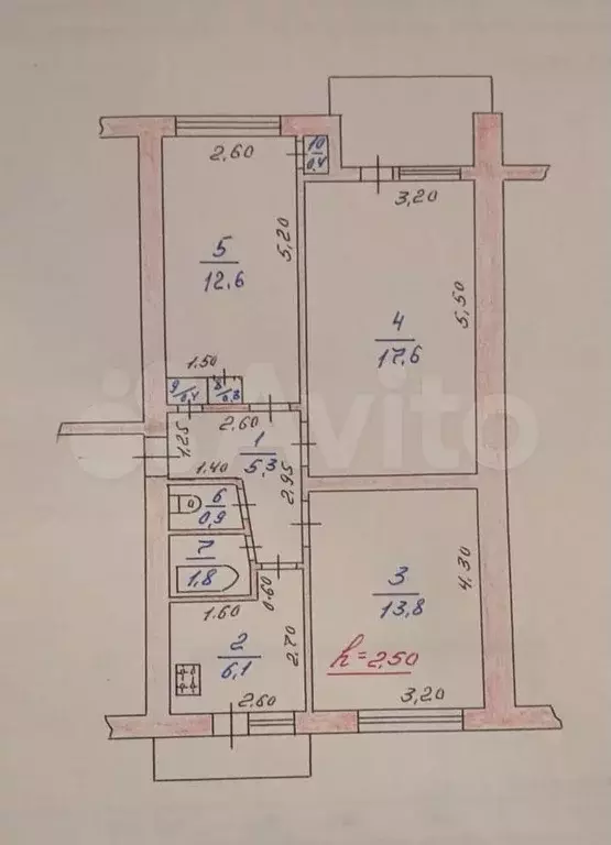 3-к. квартира, 65 м, 3/5 эт. - Фото 0