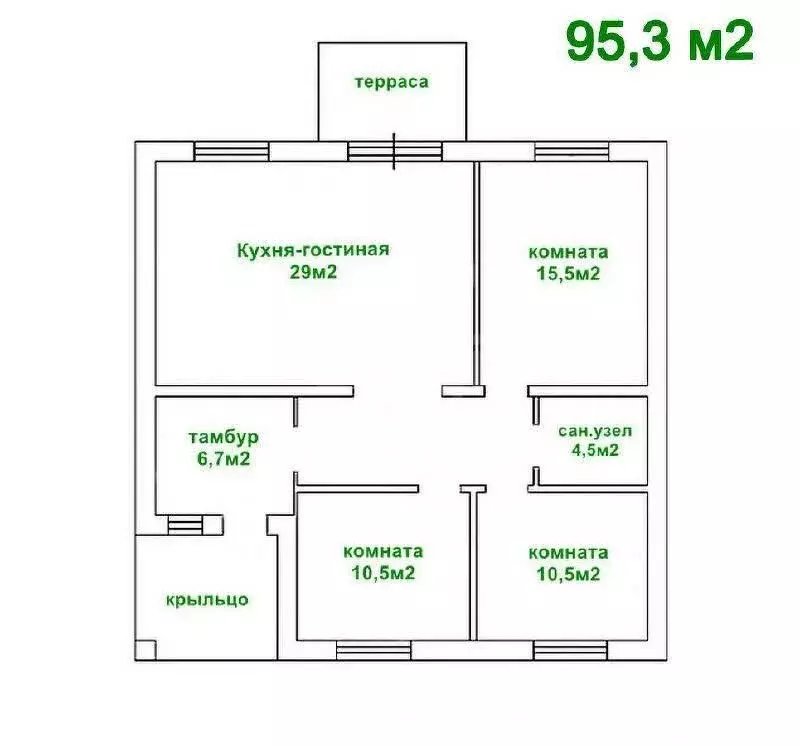 Дом в Благословенка, Хрустальный переулок (95 м) - Фото 1