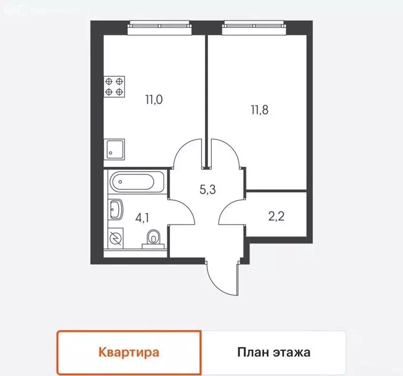 1-комнатная квартира: Москва, Ясеневая улица, 12к8 (40 м) - Фото 1