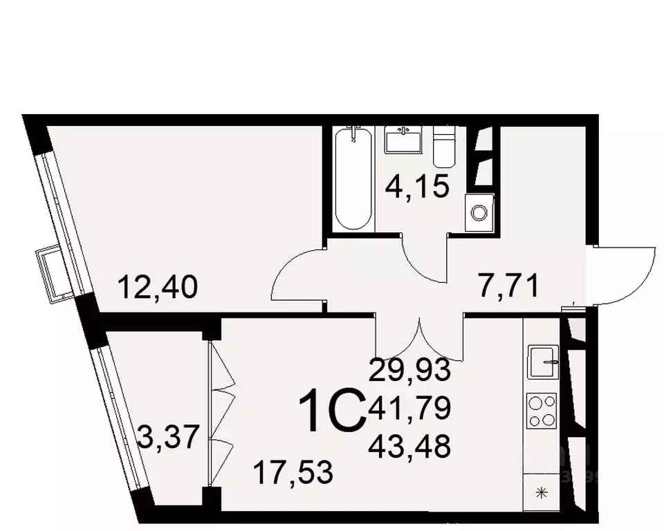 1-к кв. Тульская область, Тула ул. Коминтерна, 44 (43.48 м) - Фото 0