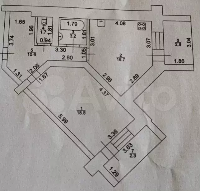 1-к. квартира, 56,1 м, 7/10 эт. - Фото 0