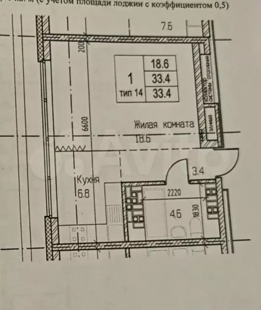 Квартира-студия, 33,4 м, 27/27 эт. - Фото 0