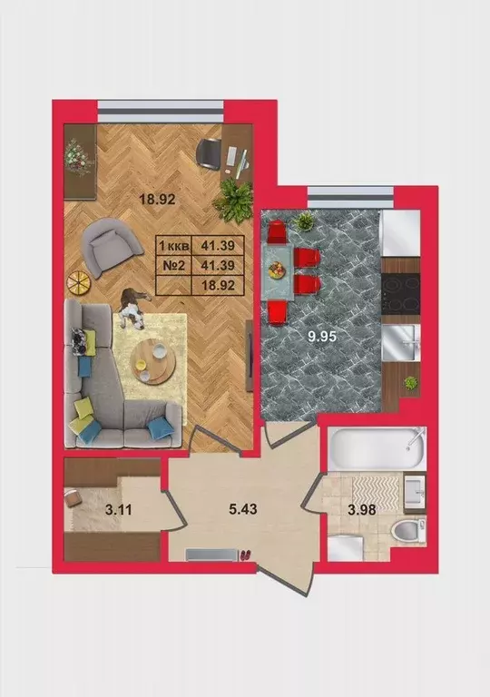 1-к кв. Санкт-Петербург пос. Лисий Нос, Ивановская ул., 10 (44.0 м) - Фото 1