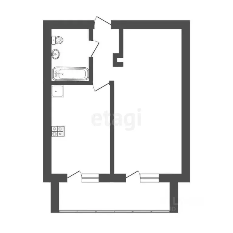1-к кв. Омская область, Омск ул. Яковлева, 169 (43.5 м) - Фото 0
