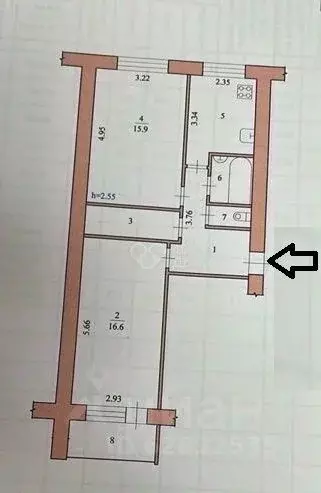 2-к кв. Волгоградская область, Волгоград ул. Качинцев, 112 (53.1 м) - Фото 2