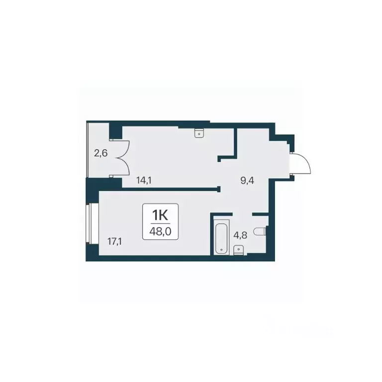 1-к кв. Новосибирская область, Новосибирск Расцветай на Красном жилой ... - Фото 1