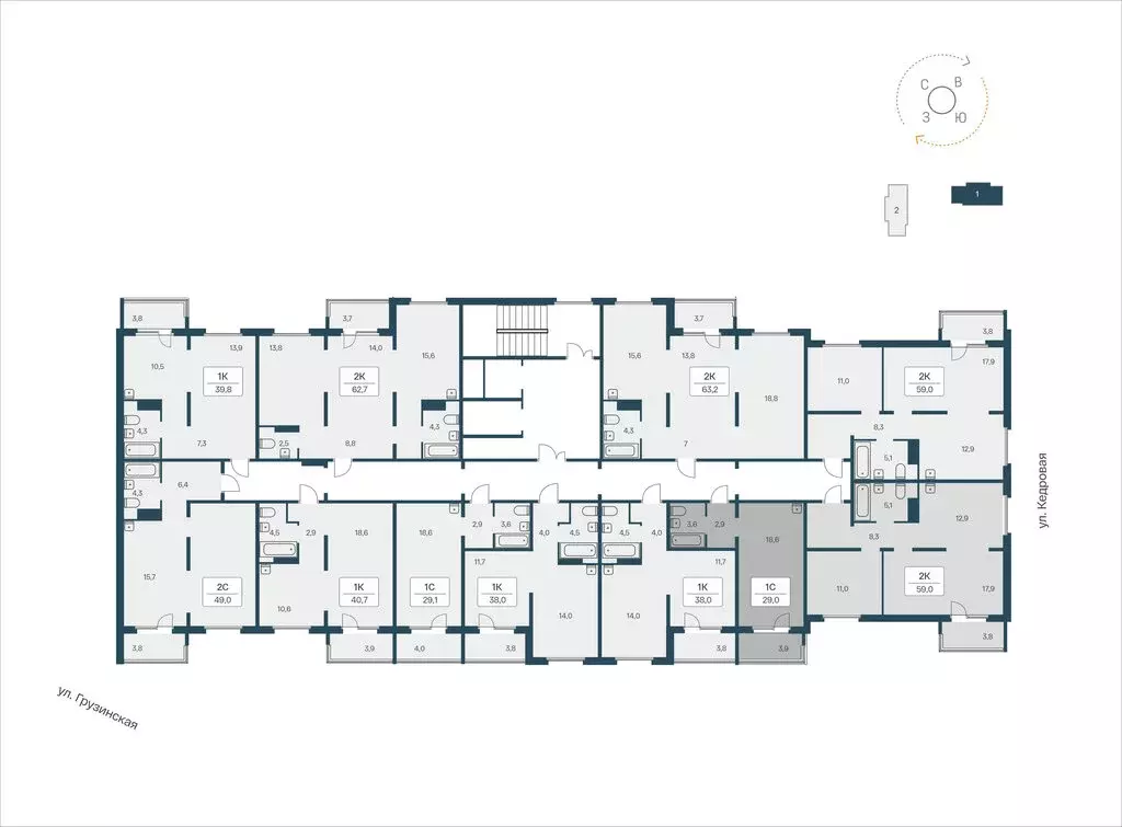 Квартира-студия: Новосибирск, Кедровая улица, 80/1 (29 м) - Фото 1