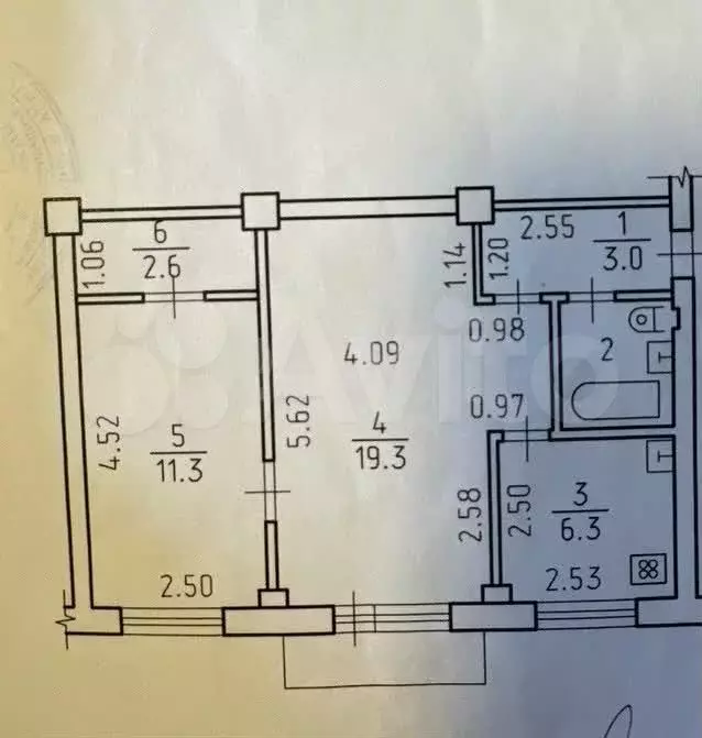 2-к. квартира, 45,4 м, 5/5 эт. - Фото 0