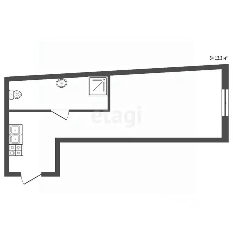 Студия Санкт-Петербург Саперный пер., 8 (12.2 м) - Фото 2