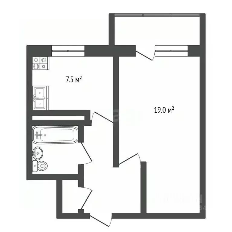 1-к кв. Вологодская область, Череповец ул. Данилова, 21 (37.8 м) - Фото 1