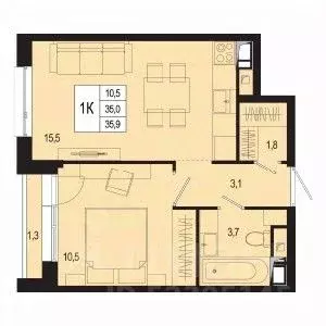 Студия Московская область, Подольск городской округ, д. Борисовка ... - Фото 1