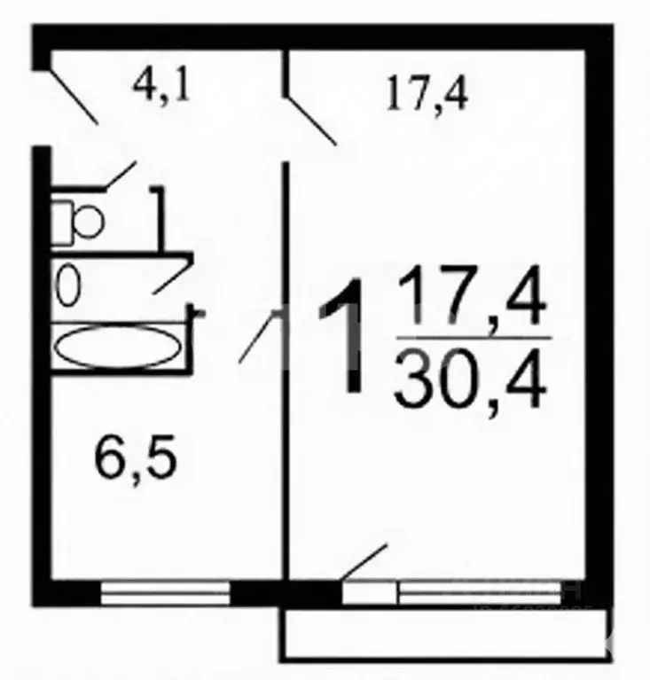 1-к кв. Крым, Симферополь ул. Киевская, 116 (30.7 м) - Фото 2