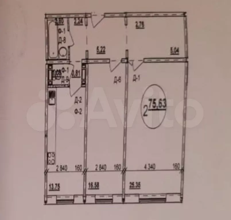 2-к. квартира, 76,1 м, 8/10 эт. - Фото 0