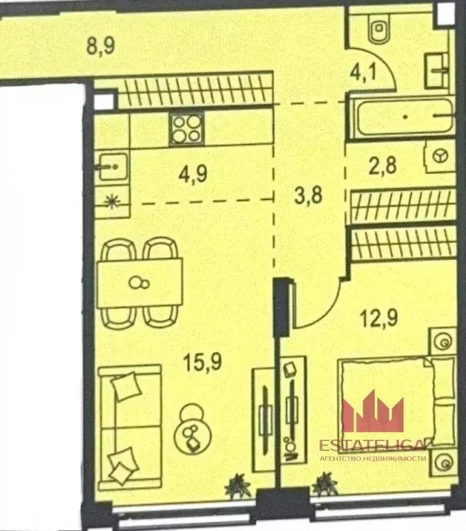 2-к кв. Москва Озерная ул., 1к1/1 (55.1 м) - Фото 2