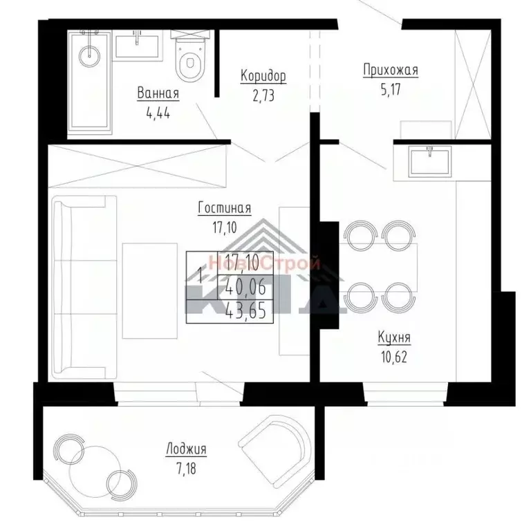1-к кв. Новосибирская область, Новосибирск ул. Николая Сотникова, 36/1 ... - Фото 1