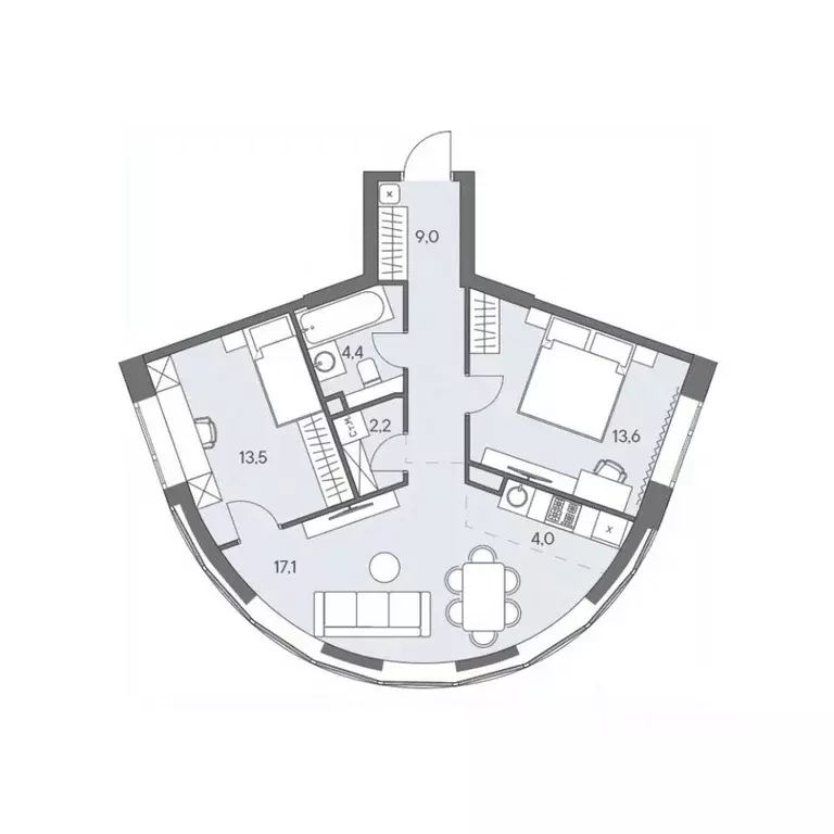 3-к кв. Москва ш. Боровское (дублер) (63.8 м) - Фото 0