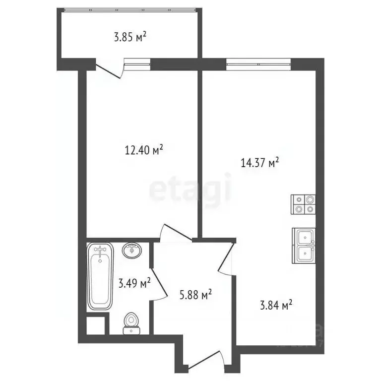 1-к кв. Санкт-Петербург ш. Суздальское, 22к2 (40.0 м) - Фото 1