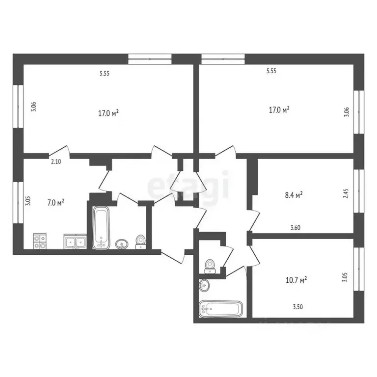 4-к кв. Камчатский край, Вилючинск Центральный мкр, 22 (78.5 м) - Фото 2
