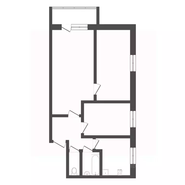 3-к кв. Тюменская область, Тюмень ул. Карла Маркса, 12 (49.6 м) - Фото 1