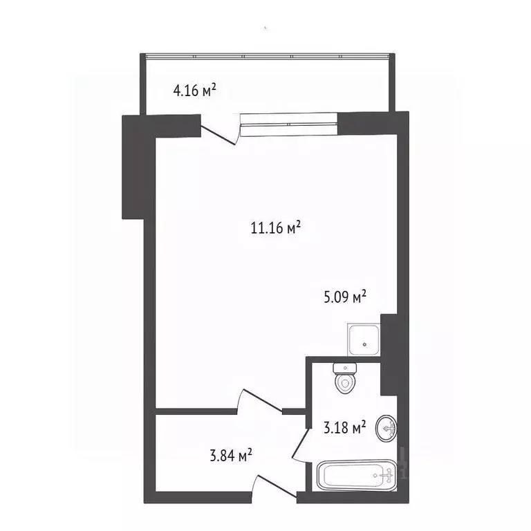 Студия Красноярский край, Красноярск ул. Чернышевского, 110 (24.07 м) - Фото 2