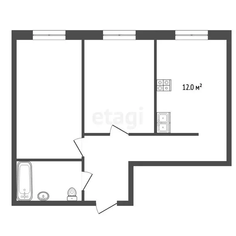 2-комнатная квартира: Рыбинск, улица Академика Губкина, 35к2 (49 м) - Фото 1