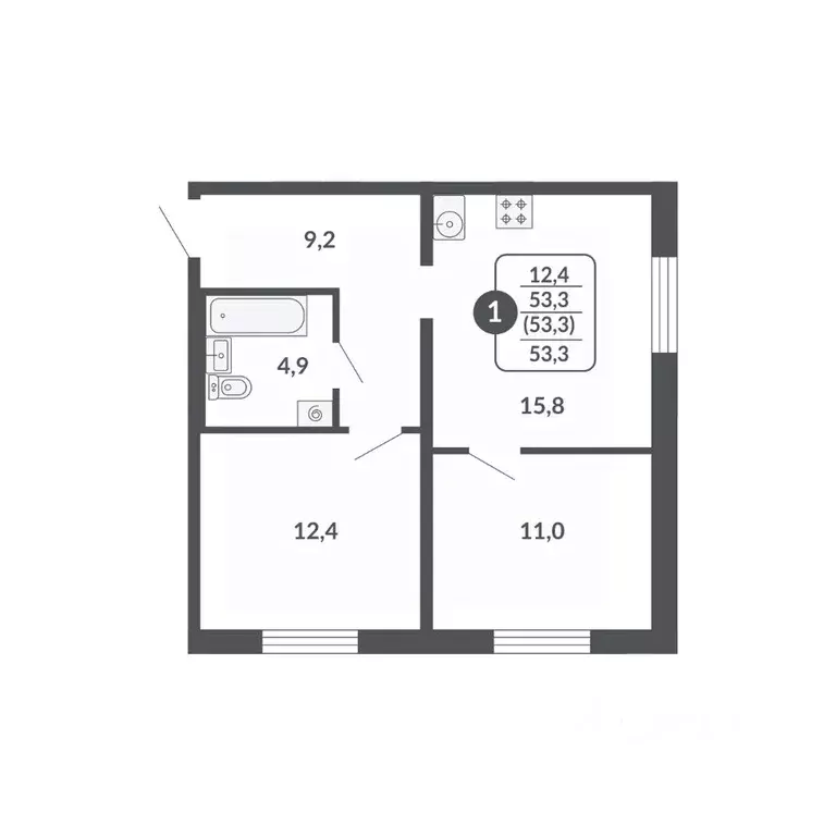 1-к кв. Кировская область, Киров Метро жилой комплекс (53.3 м) - Фото 1