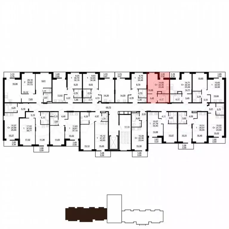 Квартира-студия, 23,5 м, 4/11 эт. - Фото 1