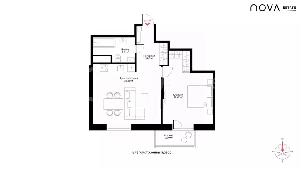 1-к кв. Санкт-Петербург Заставская ул., 30 (52.7 м) - Фото 2