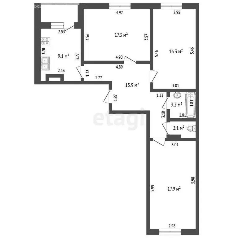 3-комнатная квартира: Новочебоксарск, Восточная улица, 1к2 (82 м) - Фото 1