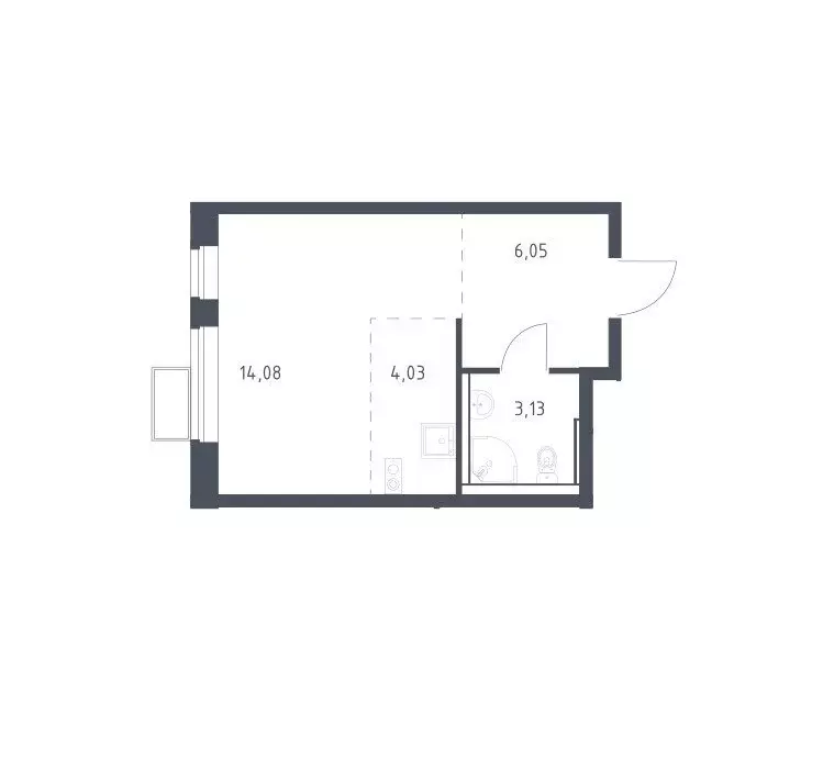 Квартира-студия: Жилино-1, 2-й квартал, 1к3 (27.3 м) - Фото 1
