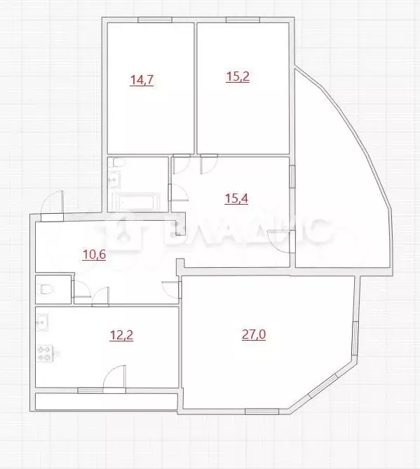 3-к. квартира, 99 м, 6/7 эт. - Фото 0