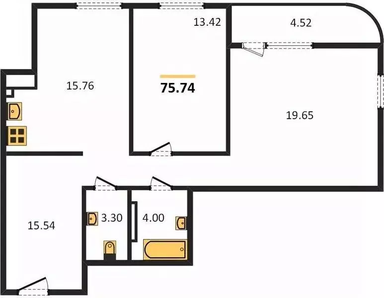 3-к кв. Удмуртия, Ижевск ул. Холмогорова, 113 (75.74 м) - Фото 2
