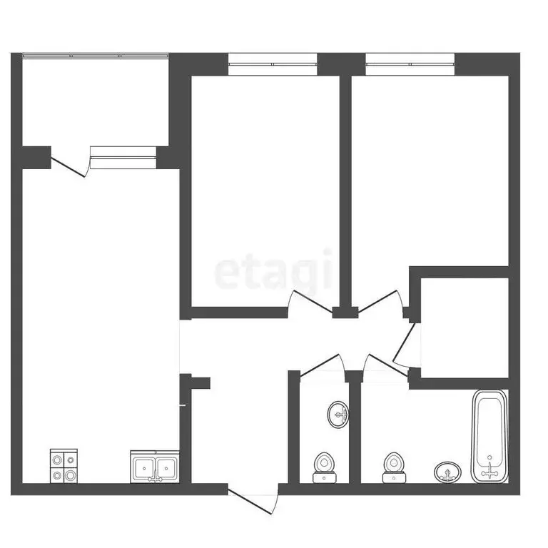 2-комнатная квартира: Тюмень, Краснооктябрьская улица, 8 (61.4 м) - Фото 1