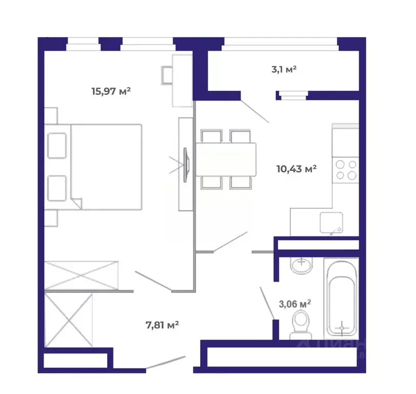 1-к кв. Иркутская область, Иркутский муниципальный округ, Маркова рп, ... - Фото 1