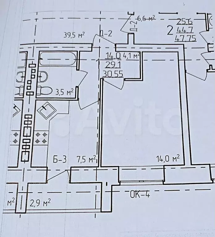 1-к. квартира, 33 м, 4/10 эт. - Фото 0