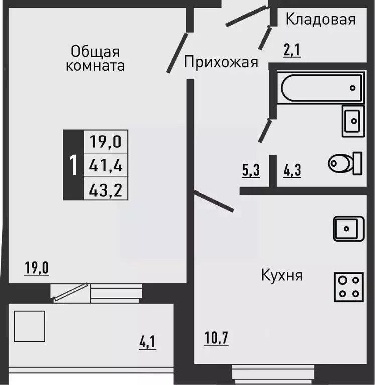 1-к кв. Орловская область, Орловский район, д. Жилина ул. Садовая, 2к2 ... - Фото 0