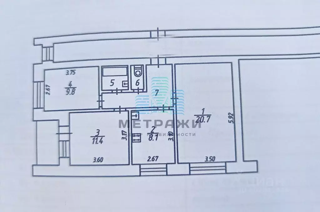 3-к кв. Калужская область, Калуга ш. Грабцевское, 132 (60.0 м) - Фото 2