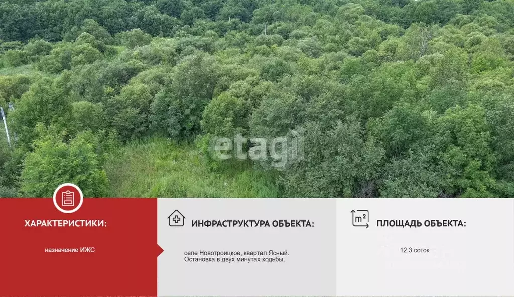 Участок в Хабаровский край, Хабаровский район, с. Новотроицкое  (12.3 ... - Фото 1