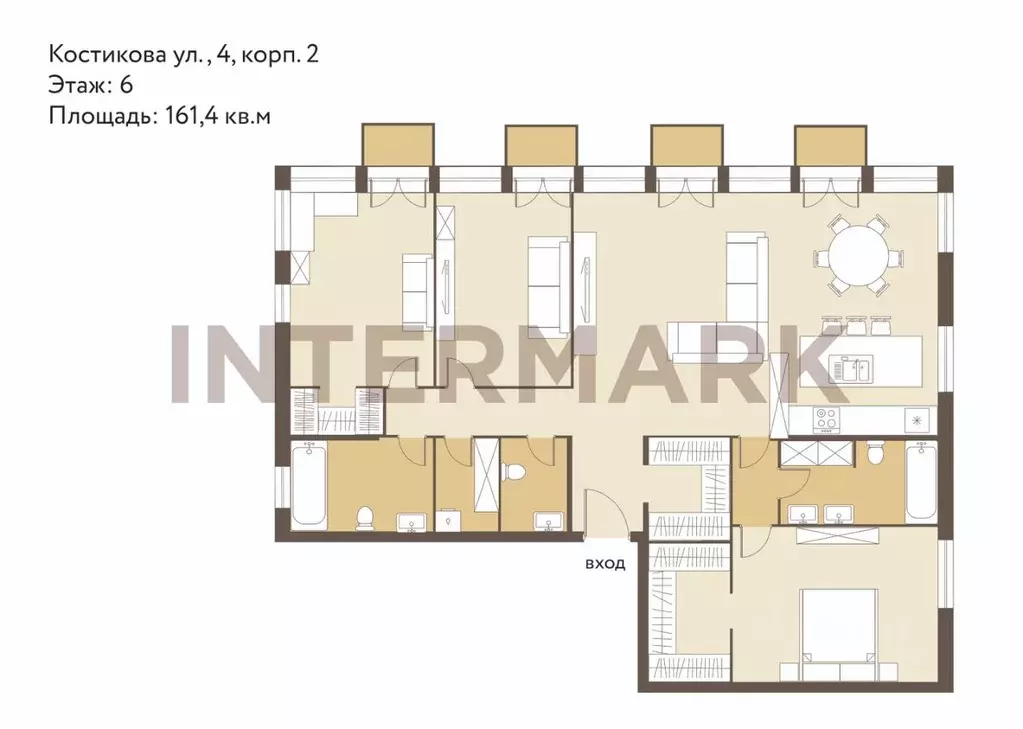 4-к кв. Москва ул. Костикова, 4к4 (161.4 м) - Фото 1