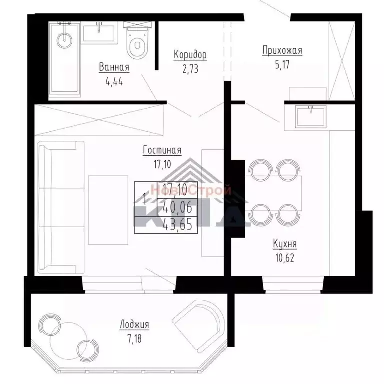 1-к кв. Новосибирская область, Новосибирск ул. Николая Сотникова, 36/1 ... - Фото 1