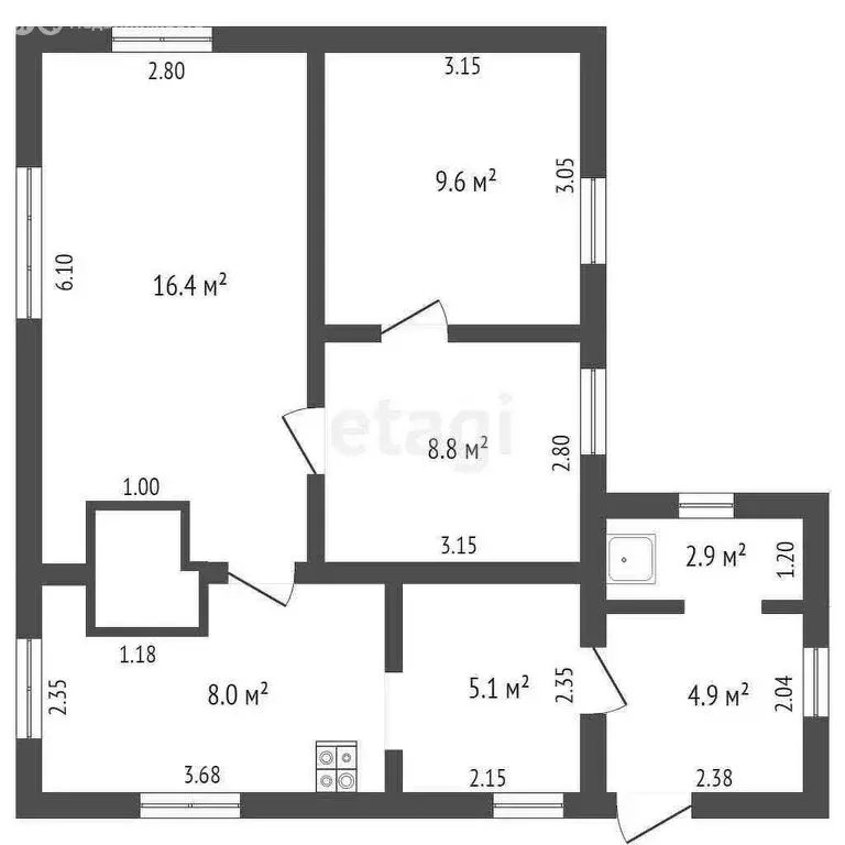 Дом в Ишим, Курганская улица (55.7 м) - Фото 1